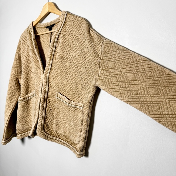 Banana Republic Quilted Cardigan New British Khaki Sz Small - Picture 6 of 12